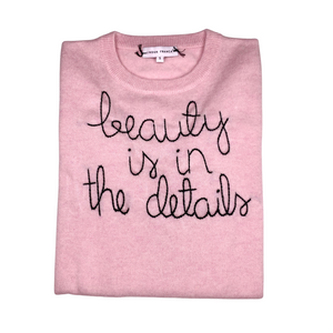 
                  
                    Load image into Gallery viewer, Pink sweater with embroidered beauty is in the details
                  
                